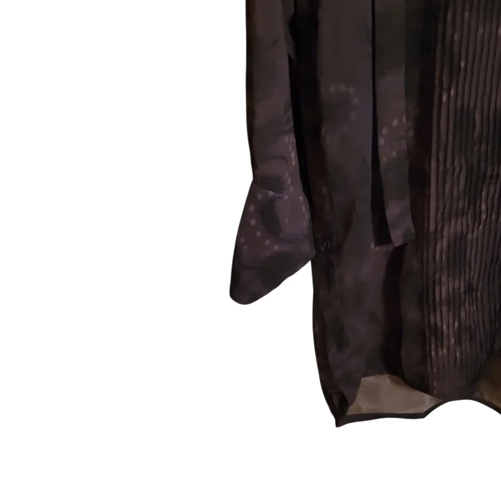 Qasimi Brown Sheer Floral Relaxed Tunic Dress